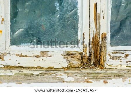 A rotten window frame