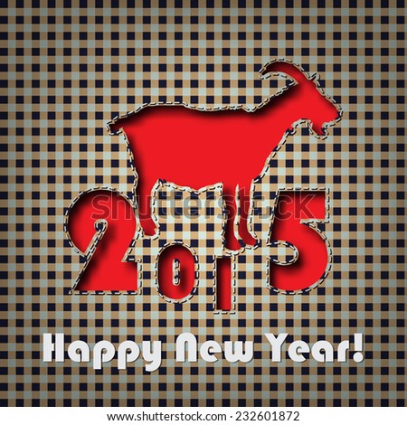 Happy new year 2015, textile background. 2015 is goat year. Holiday background (EPS10 Vector)