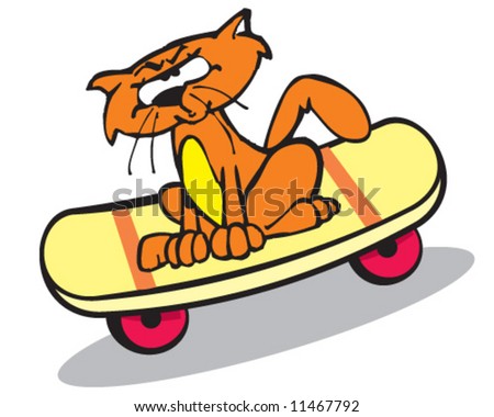 Cat On Skateboard