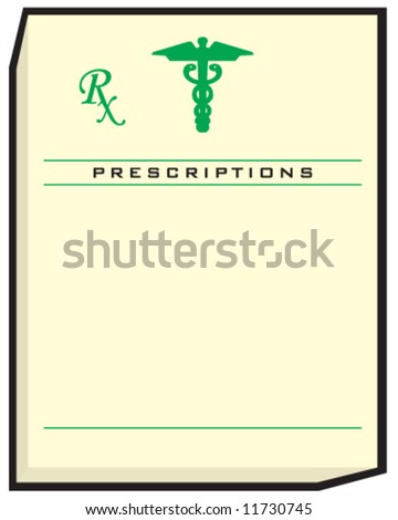 vector of medical prescription pad