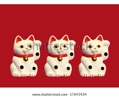 white good fortune cats