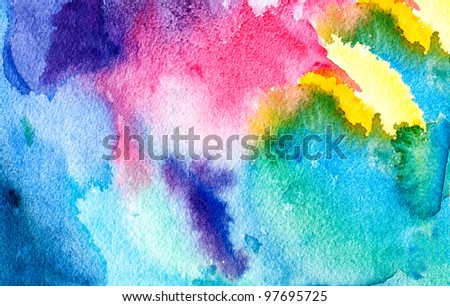 original art, watercolor colorful happy background