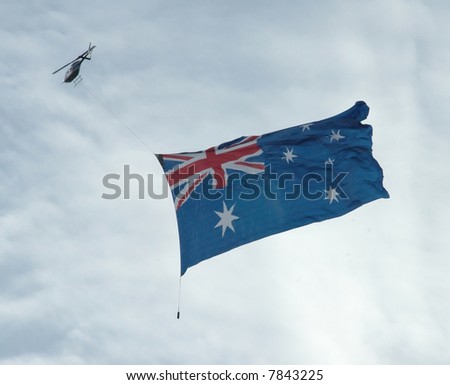 Australian flag on high