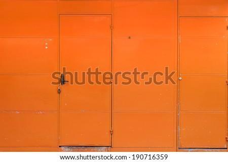 Orange iron wall two iron door