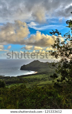 High-Dynamic Range scene from a cliff in the backwoods of Southern Kauai