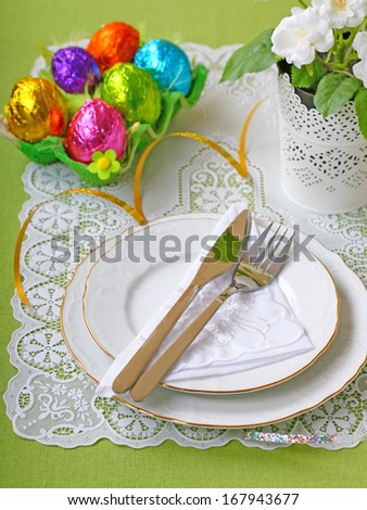 Table setting for Easter\'s Day