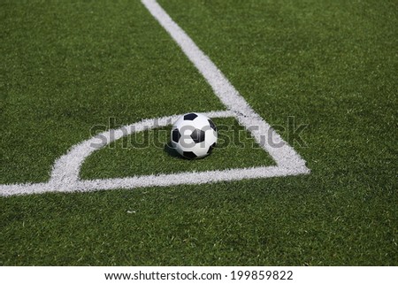 Soccer ball on the field of play