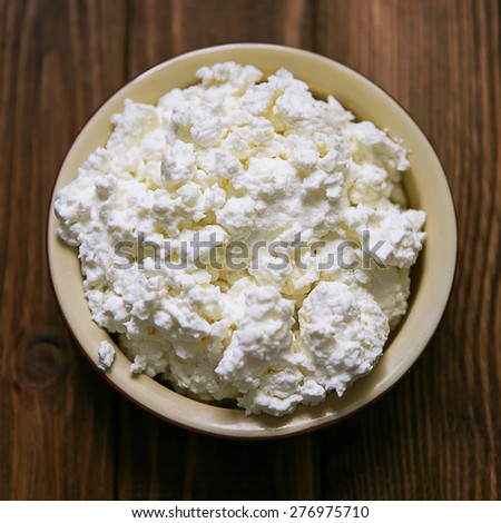 Cottage cheese, top view