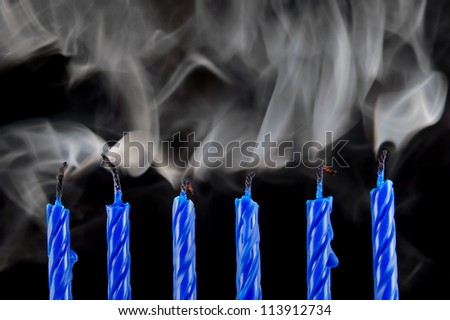 Candles with smoke, the end of party