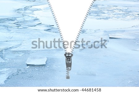 Unzipped winter background, can be used as screen for summer photos