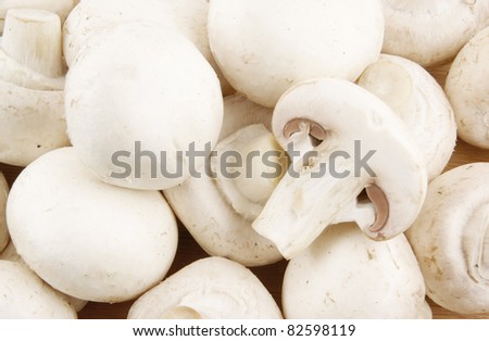 Fresh mushrooms champignon background