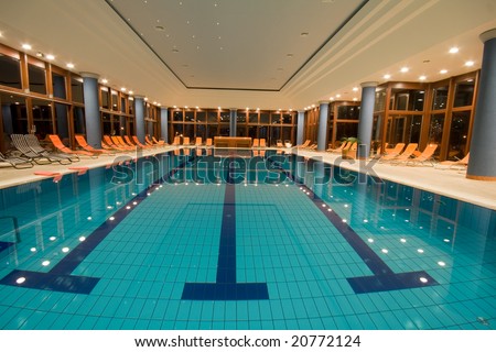 Exclusive swimming pool in a wellness hotel