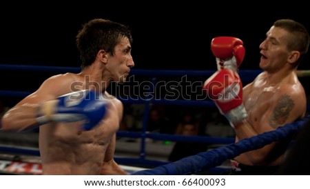 PECS - JULY 17:Unknown fighters participate the RFC kick box championship  July 17, 2007 in Budapest, Hungary