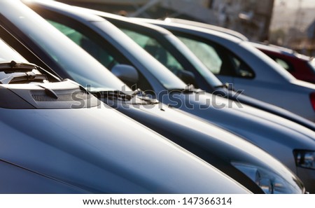 Parking cars in beautiful sunshine