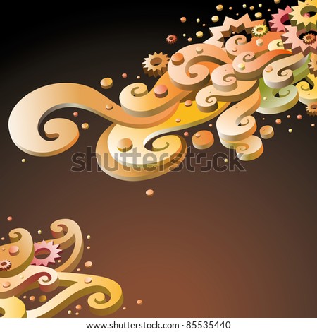 stock vector Hand sketched design element with moon and stars in engrave 