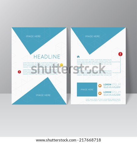 Vector brochure template design with triangles icons and different elements Flyer or booklet Layout catalog Vector brochure template design with triangles icons and different elements Flyer or booklet Layout catalog