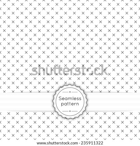 Vector seamless pattern with vintage old banner and ribbon. Repeating geometric shapes, diamond, cross, rhombus