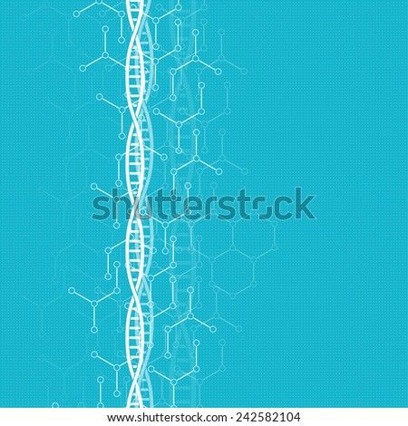 Abstract background with DNA strand molecule structure. genetic and chemical compounds
