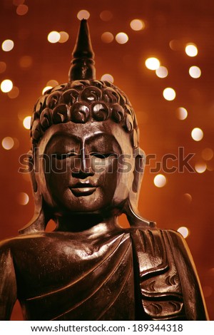 portrait of a statue representing Buddha