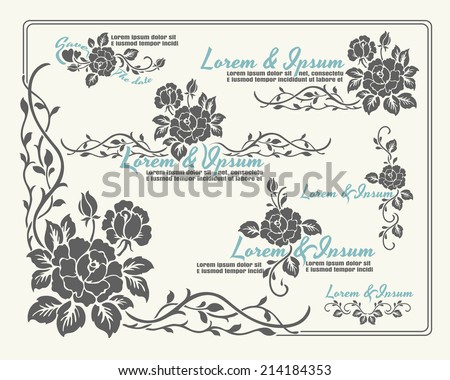 Rose motif Flower,rose border for design