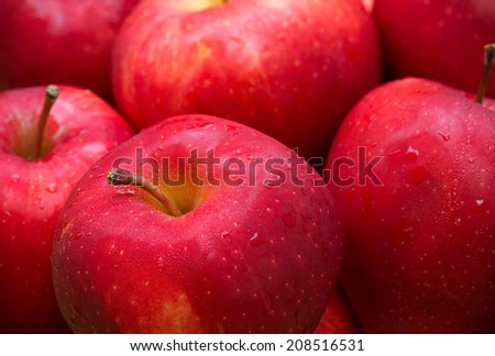 closeup red apples