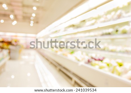 supermarket in blurry for background