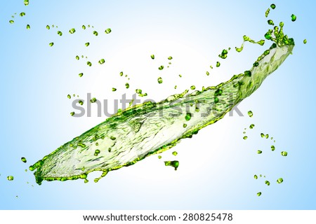 green splash isolate on white clipping path