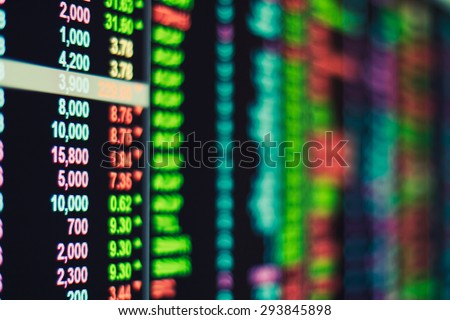 stock exchange ticker board