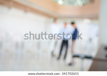 business office interior in blurry for background