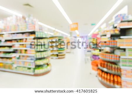 hypermarket in blurry for background
