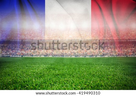 soccer football stadium merge with french flag
