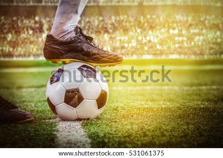 soccer football kick off in the stadium