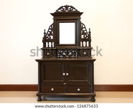 Black Antique Dressing Table with Mirror