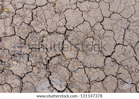 Stones in dry soil Crack soil on dry season, Global worming effect