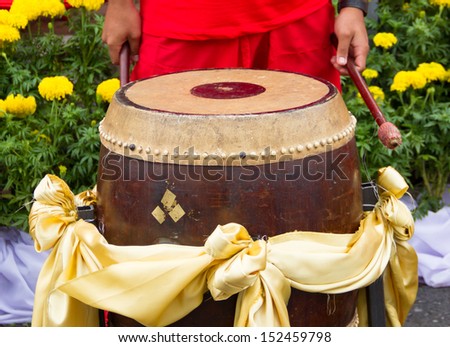 Drum Chinese style in Ghost or Spirit Festival Chinese style
