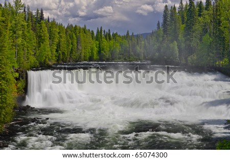 High dynamic range impression of Dawson Falls at noon, Wells Gray Provincial Park, British Columbia, Canada