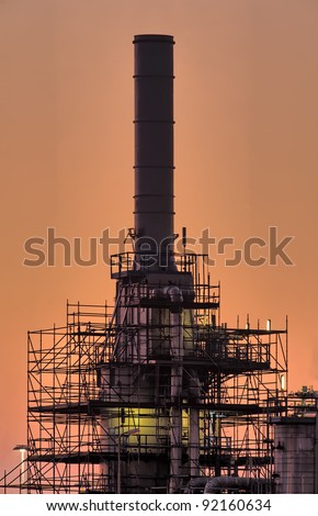 Industrial chimney, early morning