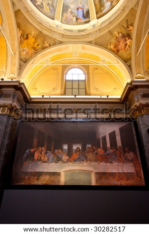 VIGEVANO, ITALY - APRIL 8: The Last supper reproduction in an Italian Church at an exposition called \