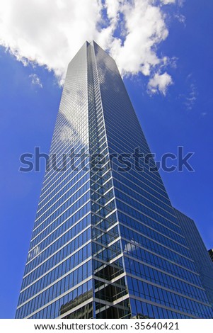 Skyscraper reaching the clouds