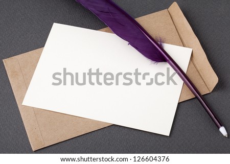 Card with envelope and pen,has space for text.