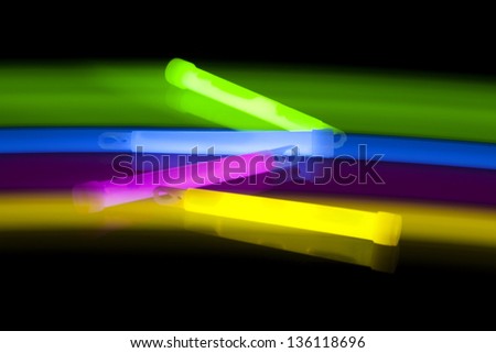 Glow sticks with movement,long time exposure