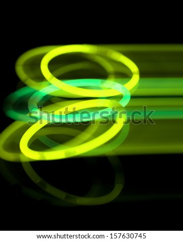 Glow sticks of round shape,long time exposure with movement