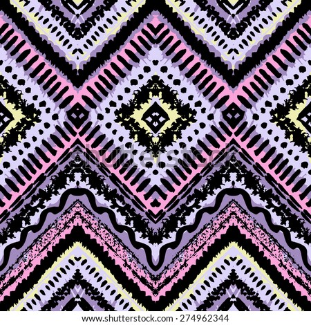 Hand drawn painted seamless pattern Vector illustration for tribal design Ethnic motif Zigzag and stripe line For invitation web textile wallpaper wrapping paper Hand drawn painted seamless pattern Vector illustration for tribal design Ethnic motif Zigzag and stripe line For invitation web textile wallpaper wrapping paper