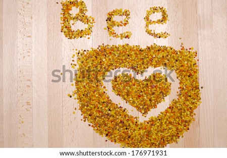 Heart of dried bee pollen