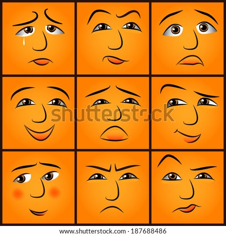 cartoon emotions set - vector illustration. eps 10