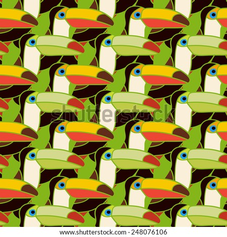 toucans bird colorful seamless pattern - vector illustration. eps 8