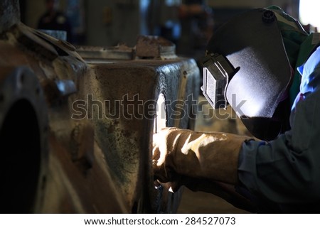 Welder repair bore by shield metal arc welding