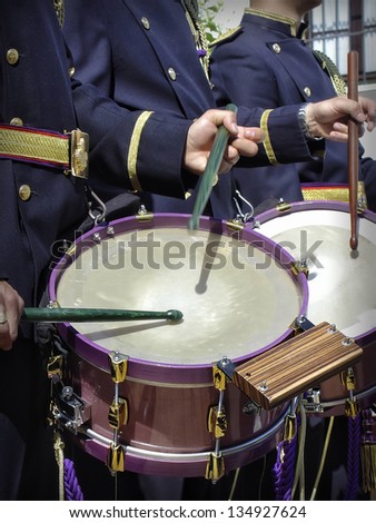 Easter music band of bugles and drums
