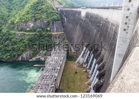 Hydro power station dam in thailand