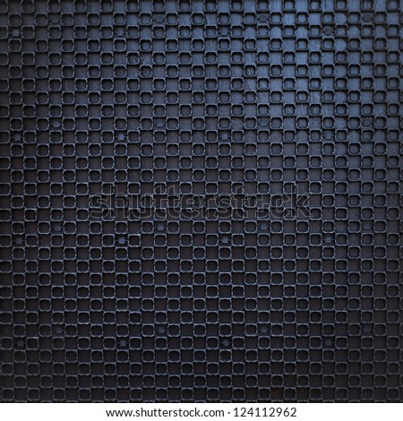 Black painted wood surface with extruded plastic grid overlay background/texture.